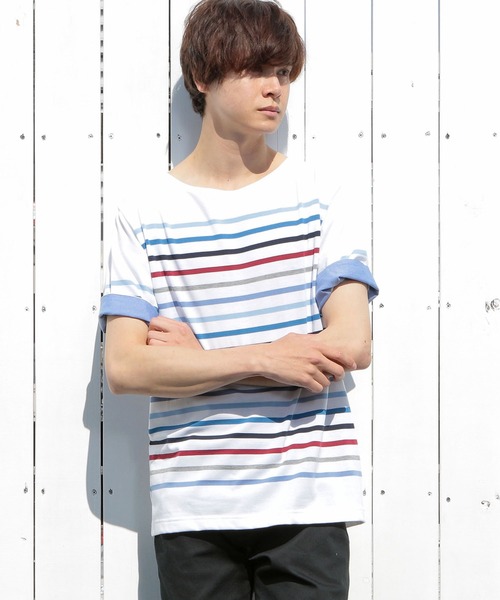 tシャツ Tシャツ 【定番人気アイテム】マルチボーダーボートネックTシャツ|ZOZOTOWN |05