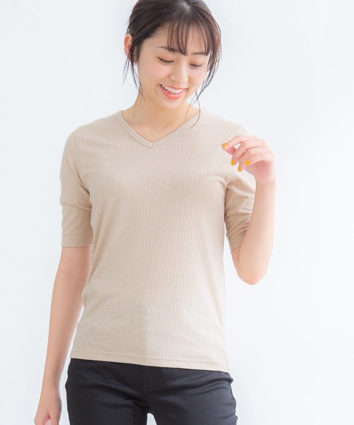 tシャツ Tシャツ 半袖テレコVネックT|ZOZOTOWN |03
