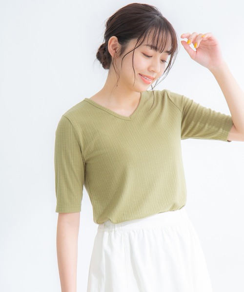 tシャツ Tシャツ 半袖テレコVネックT|ZOZOTOWN |04