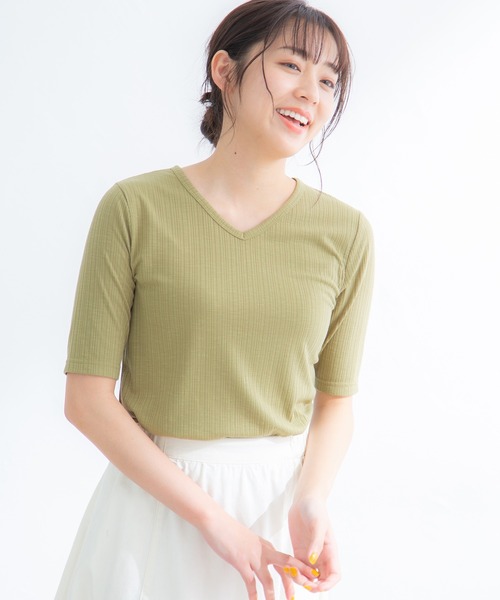 tシャツ Tシャツ 半袖テレコVネックT|ZOZOTOWN |22