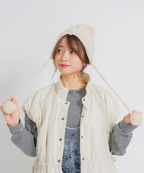 FUNALIVE ニット帽 ニットキャップ joujoulier 耳あて付き
