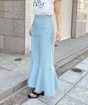 ロング スカート ストレッチハイウエストマーメ...の詳細画像4