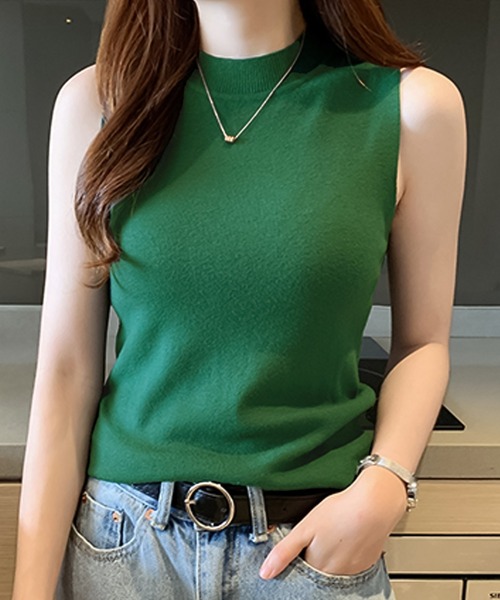 United store タンクトップ ノースリーブ スクエアネックニット