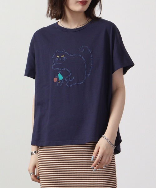tシャツ EMAGO まねきねこ刺繍ドルマンTシャツ レディース 楽天市場】まねきねこ刺繍ドルマンTシャツ emago レディース