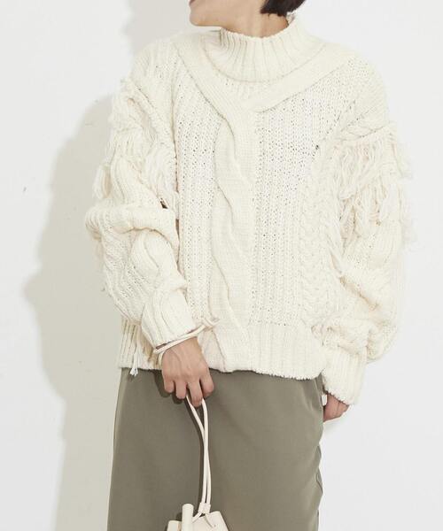 CONVERSE TOKYO ニット セーター FRINGE CABLE OVERKNIT レディース 
