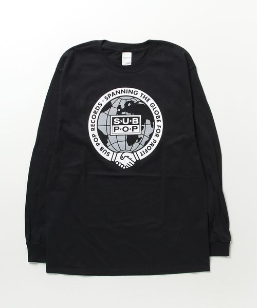 SUB POP tシャツ L/S PRINT TEE“SPANNING GLOBE” - ロングスリーブ 