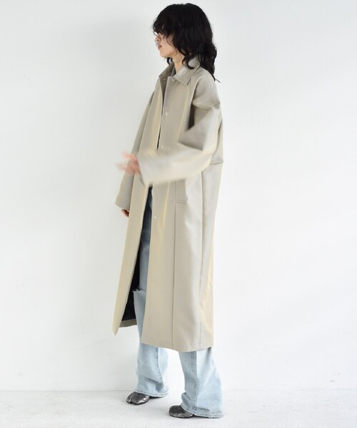 ステンカラーコート コート balmacaan coat レディースの画像