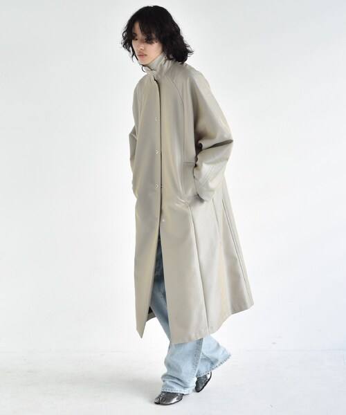 雪　コート CODE A ステンカラーコート コート balmacaan coat レディース