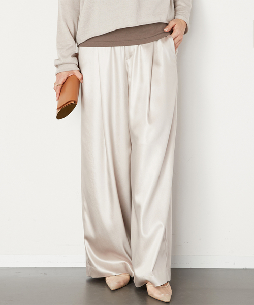 Deuxieme Classe パンツ Ripple サテンパンツ レディース : ZOZOTOWN 