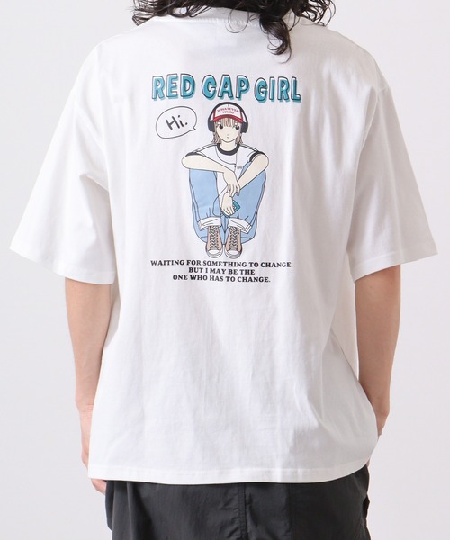 tシャツ REDCAPGIRL 天竺 バックプリント ルーズシルエット半袖Tシャツ 