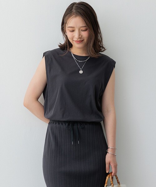 tシャツ 「SLOW/一部店舗限定」シアーツイストシングルジャージー ノースリーブ カットソー レディース 23区｜【SLOW/一部店舗限定】シアーツイストシングルジャージー