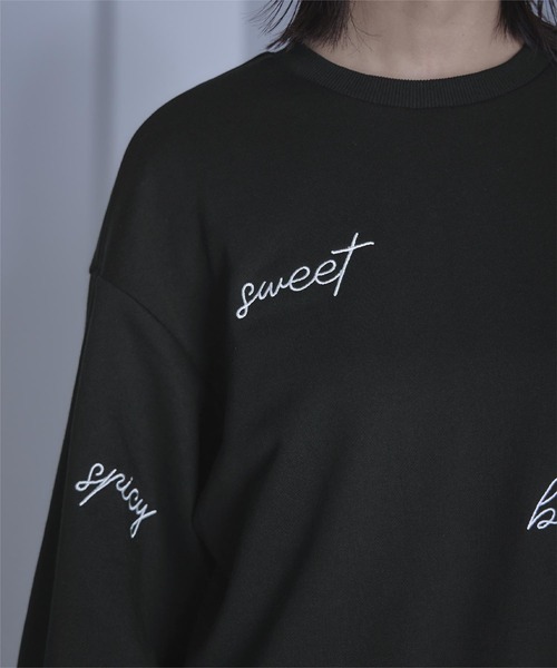 miette（ミエット） トレーナー スウェット ランダム刺繍スウェット