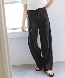 ノーブル　パンツ NOBLE スラックス パンツ 「洗える」ストライプツイルストレッチ