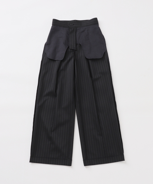 ストライプパンツ スラックス 黒 ブラック 美品 Didot.showroom スラックス パンツ ピンストライプスラックス