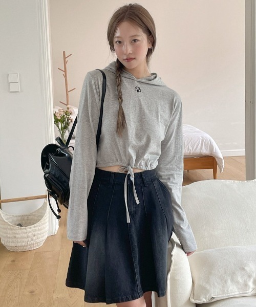 パーカー A'GEM/9 × .kom 「muah muah/ムーアムーア」 LOGO STITCH STRING HOOD LONG SLEEVE/ パーカー A'GEM/9 × .kom 「muah muah/ムーアムーア」 LOGO