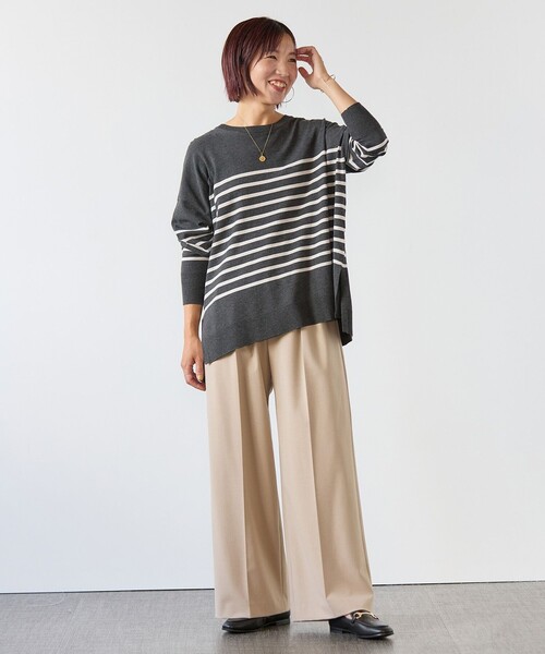 【洗える/抗菌防臭】マイビューティニット クルーネック UNFILO ニット セーター 「洗える/抗菌防臭」マイビューティ