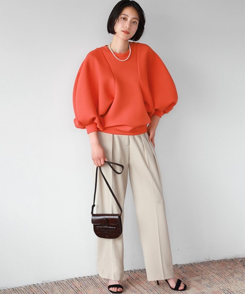 エルフランク ELFRANK ダンボールニットドルマンスリーブプルオーバー【洗える】 （ブラック） ELFRANK tシャツ ダンボールニットドルマンスリーブプルオーバー