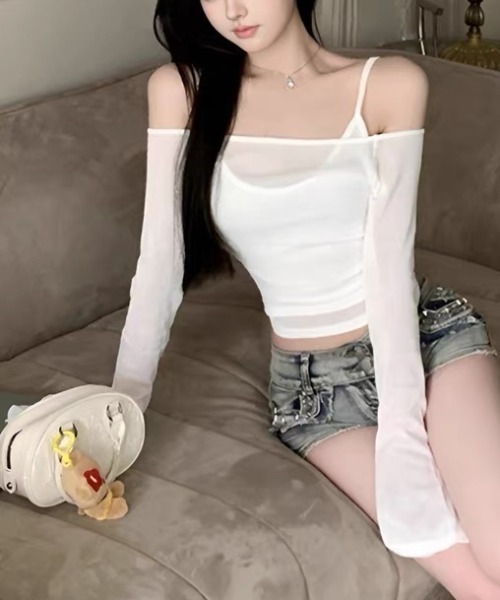 gossip!ロサンゼルス ニット セーター 2WAY トップス＆キャミソール 2