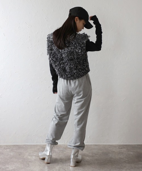 ベスト ジレ ループニットベスト レディース ENC ベスト ジレ loop knitting vest / ループ編みニットベスト