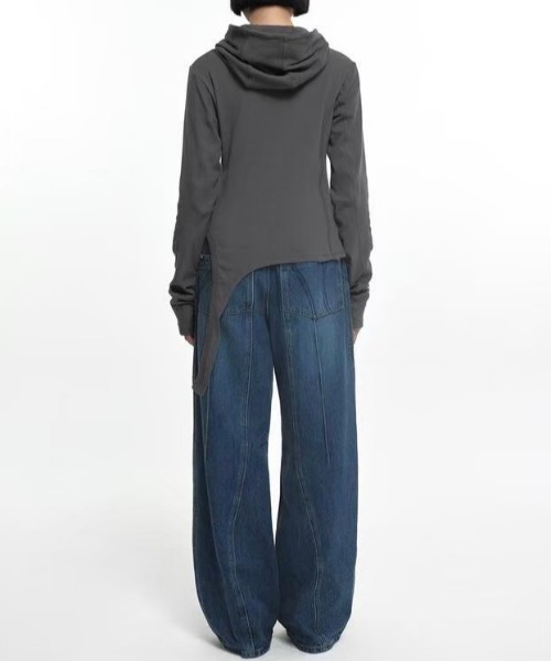 NACHE パーカー 「NACHE」SLIT TIE HOODIE ZIP-UP レディース