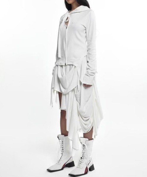 パーカー 「NACHE」SLIT TIE HOODIE ZIP-UP レディース NACHE パーカー 「NACHE」SLIT TIE HOODIE ZIP-UP レディース
