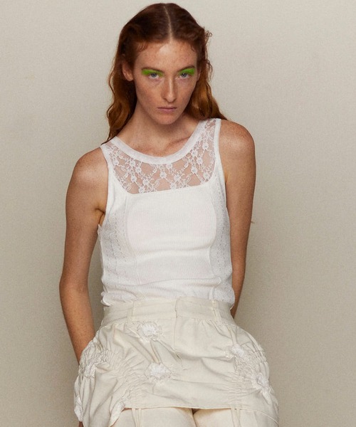 タンクトップ ノースリーブ 2way See-through Combination Tank Top/2WAYシースルーコンビタンクトップ「MAIS