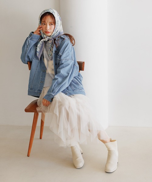 mysty woman ラッフルチュールスカート 289335 mysty woman スカート ラッフルチュールスカート 289335
