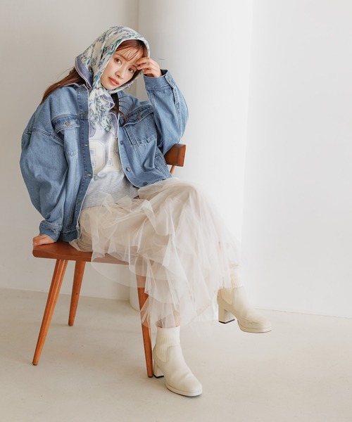 mysty woman スカート ラッフルチュールスカート 289335
