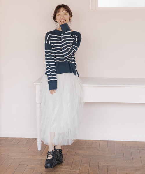 mysty woman スカート ラッフルチュールスカート 289335