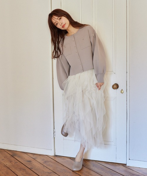 mysty woman ラッフルチュールスカート 289335 mysty woman スカート ラッフルチュールスカート 289335