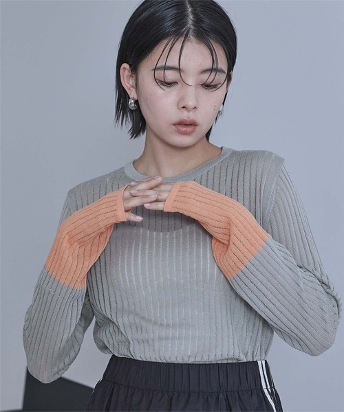 miette（ミエット） tシャツ 袖口配色シアートップス レディース