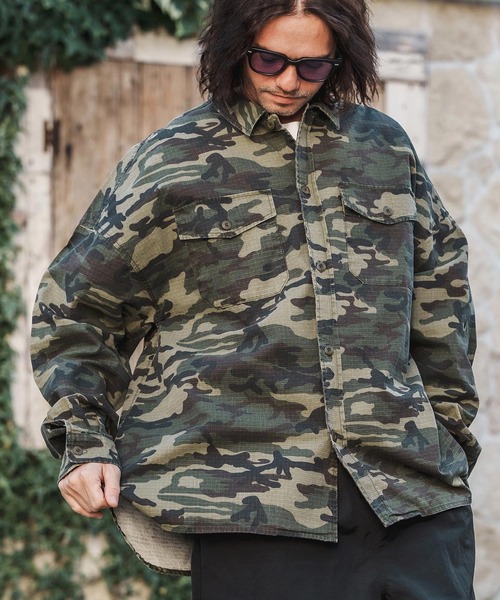 CAMBIO（カンビオ） シャツ ms5952-Bio Wash Camofurage Ripstop