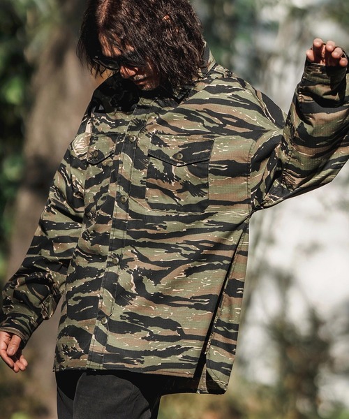 CAMBIO（カンビオ） シャツ ms5952-Bio Wash Camofurage Ripstop