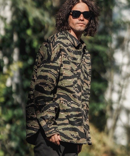 CAMBIO（カンビオ） シャツ ms5952-Bio Wash Camofurage Ripstop