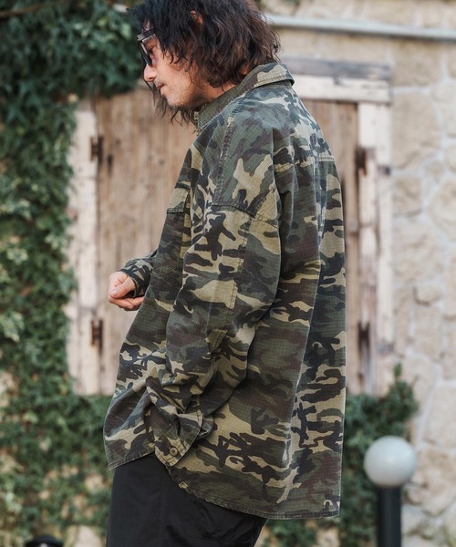 CAMBIO（カンビオ） シャツ ms5952-Bio Wash Camofurage Ripstop