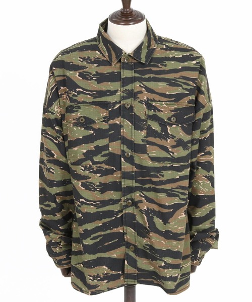 CAMBIO（カンビオ） シャツ ms5952-Bio Wash Camofurage Ripstop