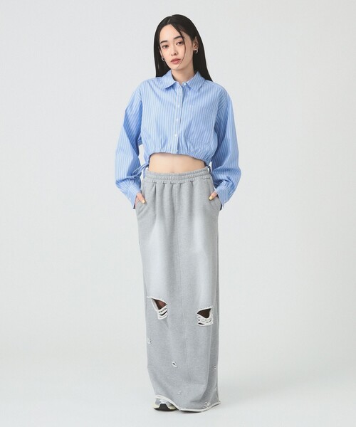 Ray BEAMS スカート ダメージ スウェット : ZOZOTOWN Yahoo!店