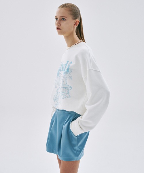 トレーナー スウェット SWEATSHIRT TRIPLE FLOWER レディース Mardi Mercredi トレーナー スウェット SWEATSHIRT TRIPLE