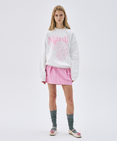 トップス Mardi Mercredi SWEATSHIRT TRIPLE FLOWER SWEATSHIRT TRIPLE FLOWER_OATMEAL PEONY - MARDI MERCREDI