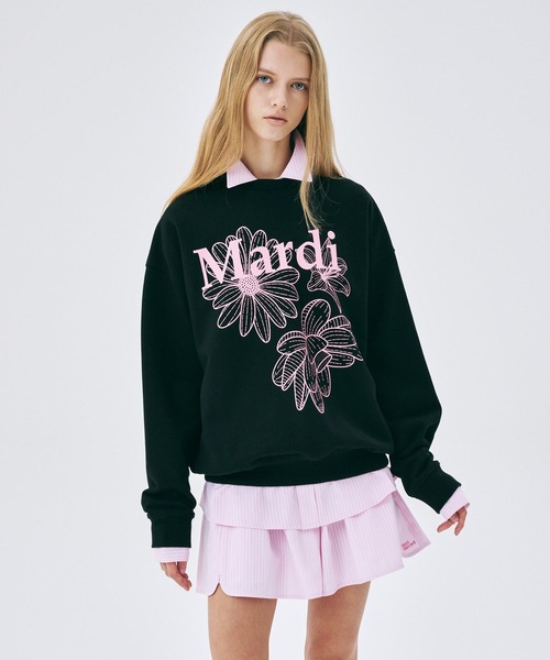 トップス Mardi Mercredi SWEATSHIRT TRIPLE FLOWER Mardi Mercredi トレーナー スウェット SWEATSHIRT TRIPLE