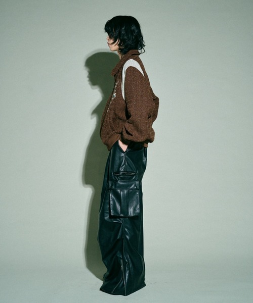 Camphor wood スタジャン flower embroidery lame tweed varsity