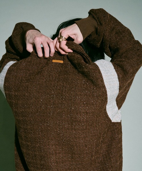Camphor wood スタジャン flower embroidery lame tweed varsity