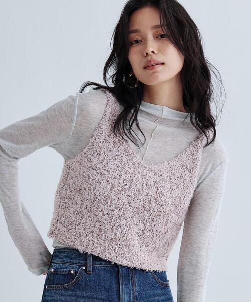 ベスト ジレ フェザーヤーンベスト レディース