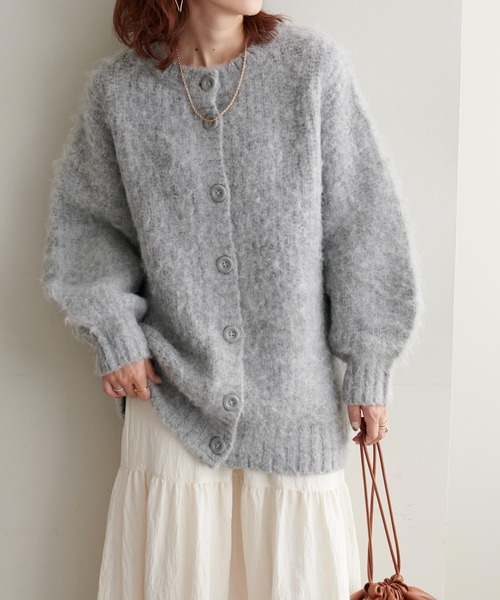 「DISCOAT」 ニットカーディガン FREE グレー レディース_画像9