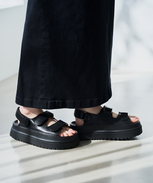 LE TALON ブラック スポーツサンダル L ル タロン LE TALON KARIN TAKUBO×LE TALONバックルスライダー