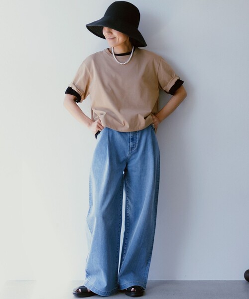 GLOW6月号掲載/洗える】スビンギザコットン クロップド Tシャツ