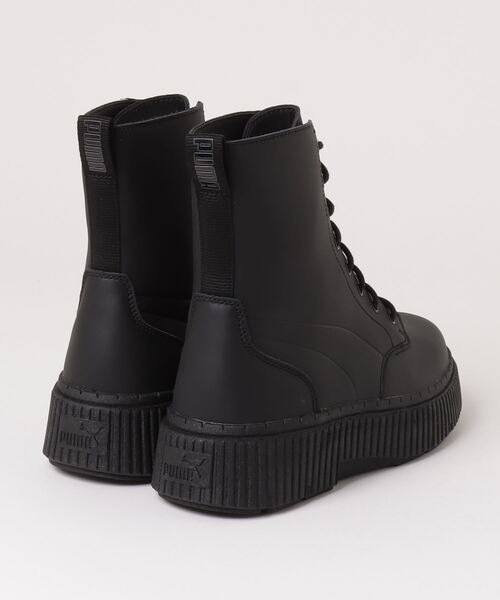 【美品】PUMA / プーマ　厚底　黒　ブラック　ショートブーツ　23㎝ PUMA（プーマ） ショートブーツ 25.0cm ブラック×ブラック レディース