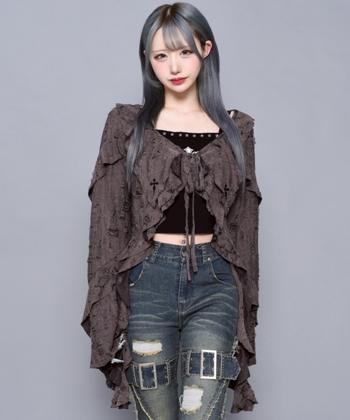 『REFLEM/レフレム』ダメージフリルカーディガン REFLEM カーディガン 「REFLEM/レフレム」ダメージフリル