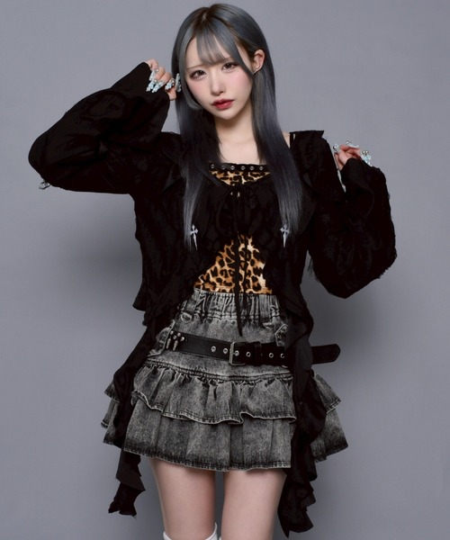 カーディガン 「REFLEM/レフレム」ダメージフリルカーディガン レディース