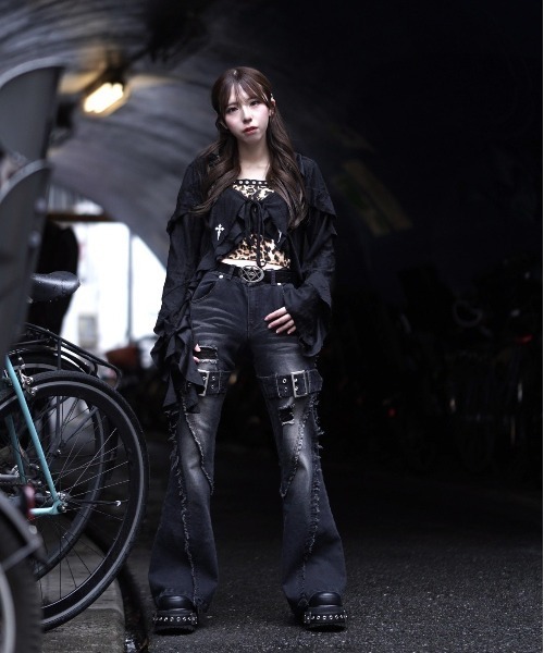 REFLEM カーディガン 「REFLEM/レフレム」ダメージフリル